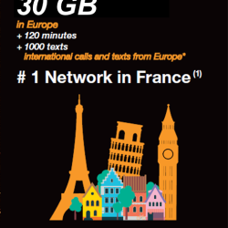 ORANGE HOLIDAY EUROPE SIM CARD (30 GB DATA + 120 VOICE MINUTES WORLDWIDE)